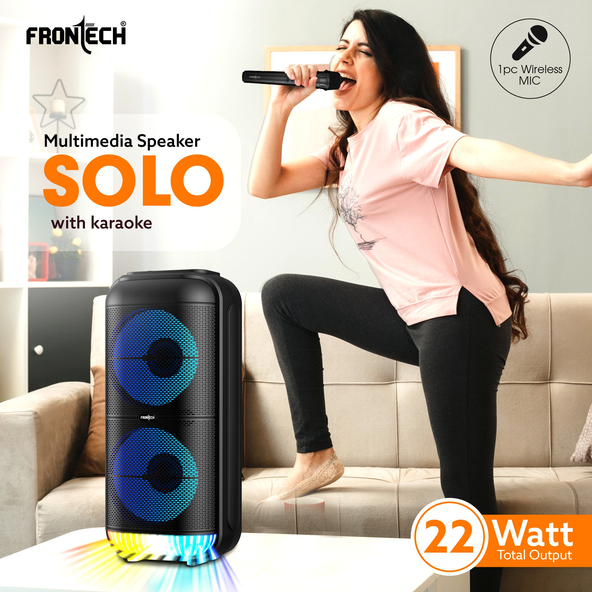 Frontech Solo Multimedia 22W Wireless Trolley Speaker (SW-0178) Frontech Solo Multimedia 22W Wireless Trolley Speaker (SW-0178)